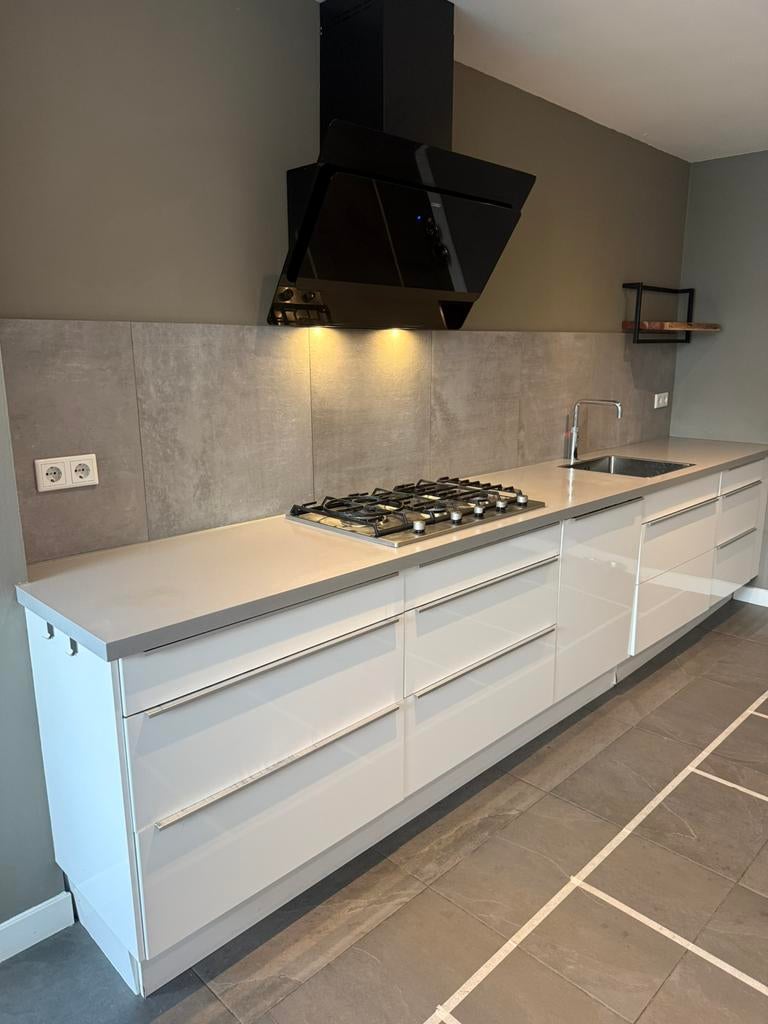 Ikea keuken hoogglans wit, Gebruikt, Wit, Dubbelwandige keuken, Ophalen of Verzenden