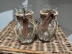 2 Riviera Maison rattan mini vaasjes, Ophalen, Zo goed als nieuw