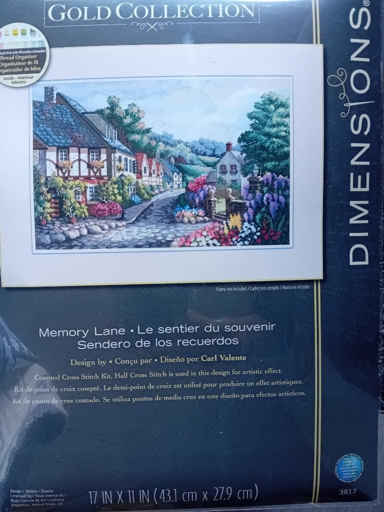 Borduurpakket Memory Lane van Dimensions Gold, Hobby en Vrije tijd, Borduren en Borduurmachines, Ophalen of Verzenden, Nieuw, Borduurpakket