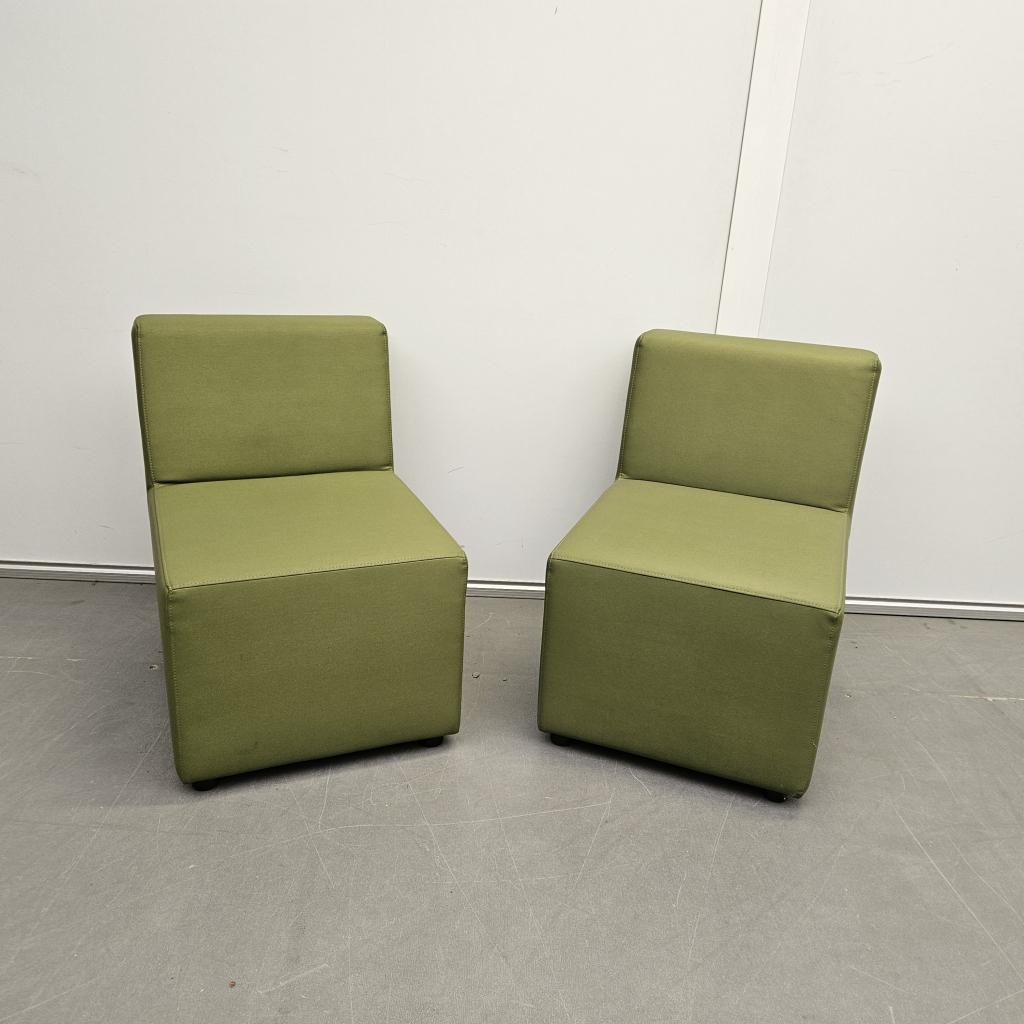 Ahrend zitbank - groene skai, Huis en Inrichting, Fauteuils, Niet ingevuld, Gebruikt, Niet ingevuld, Niet ingevuld