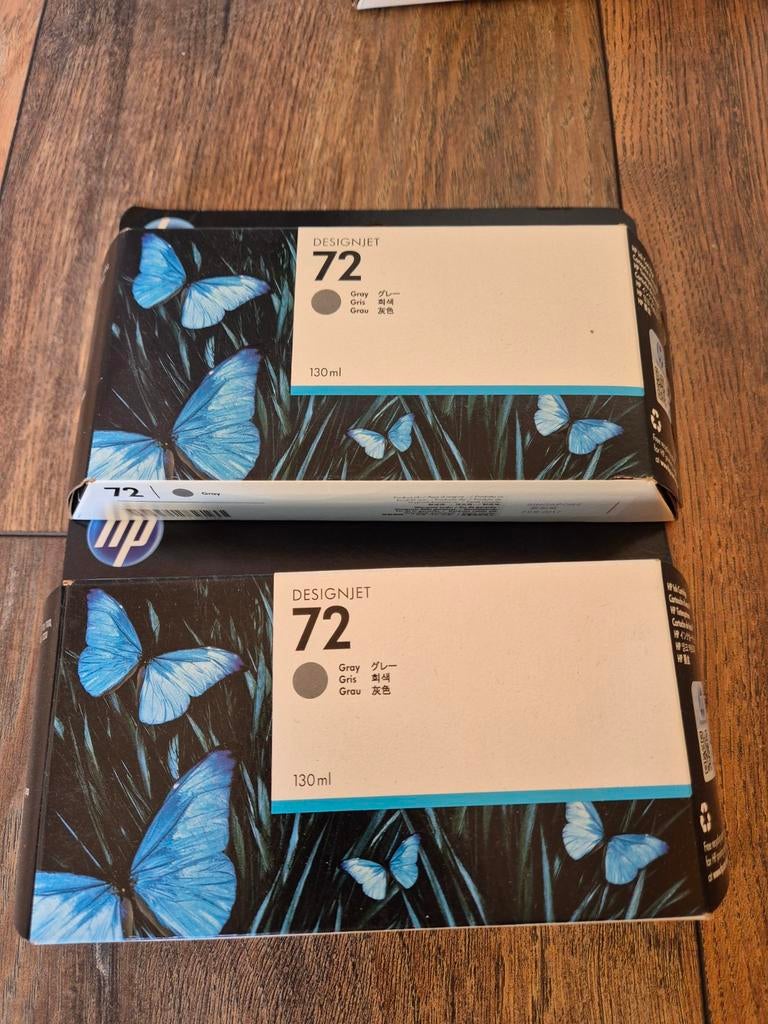 2x HP DesignJet 72 Grijze Inktcartridge 130 ml, Ophalen of Verzenden, Nieuw