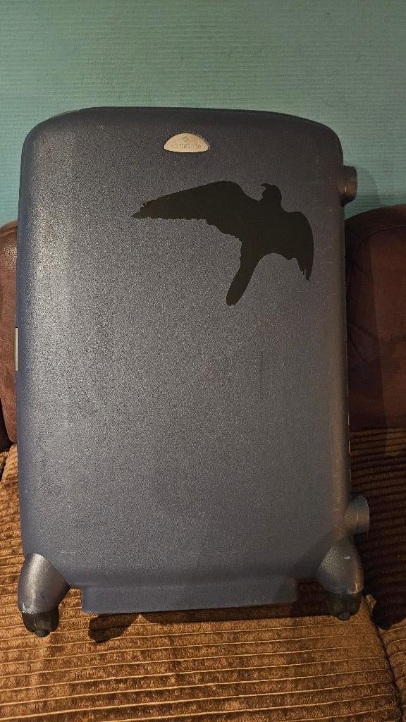 Blauwe Samsonite Spinner - Harde Schaal & 4 Soepele Wielen, Hard kunststof, 45 tot 55 cm, Zo goed als nieuw, 70 cm of meer