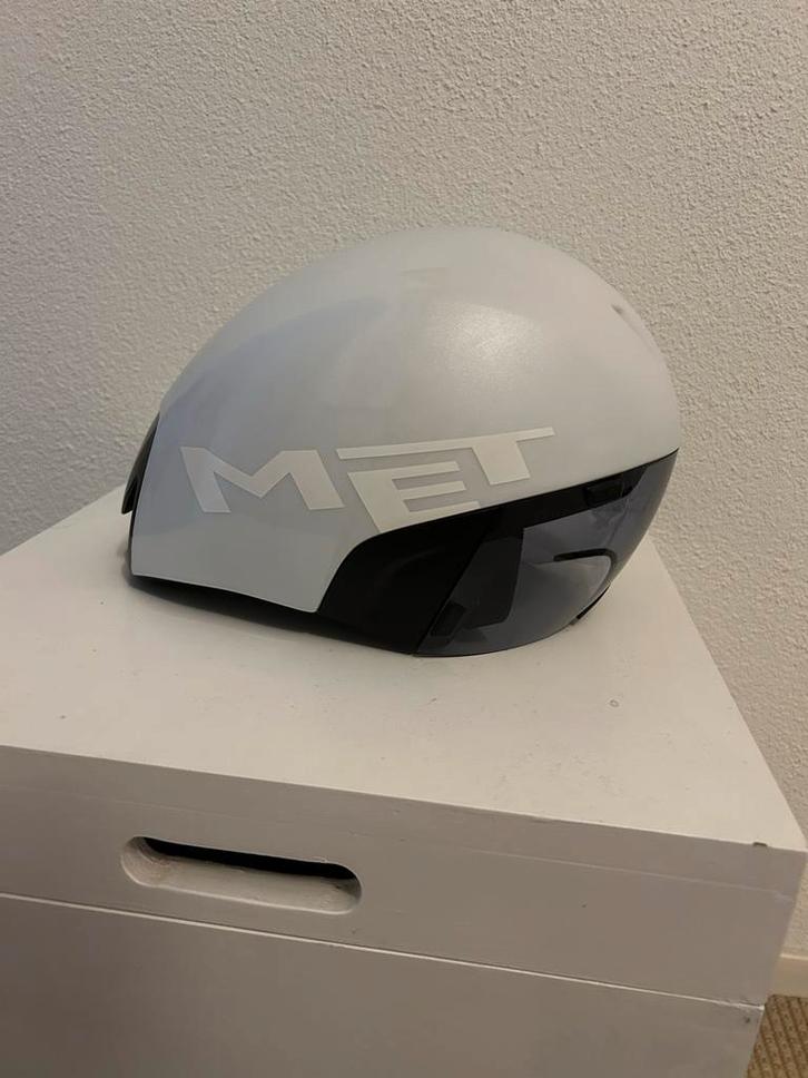 MET Codatronca tijdrit/triatlon helm - Maat M, Fietsen en Brommers, Fietsaccessoires | Fietshelmen, Zo goed als nieuw, Heer of Dame