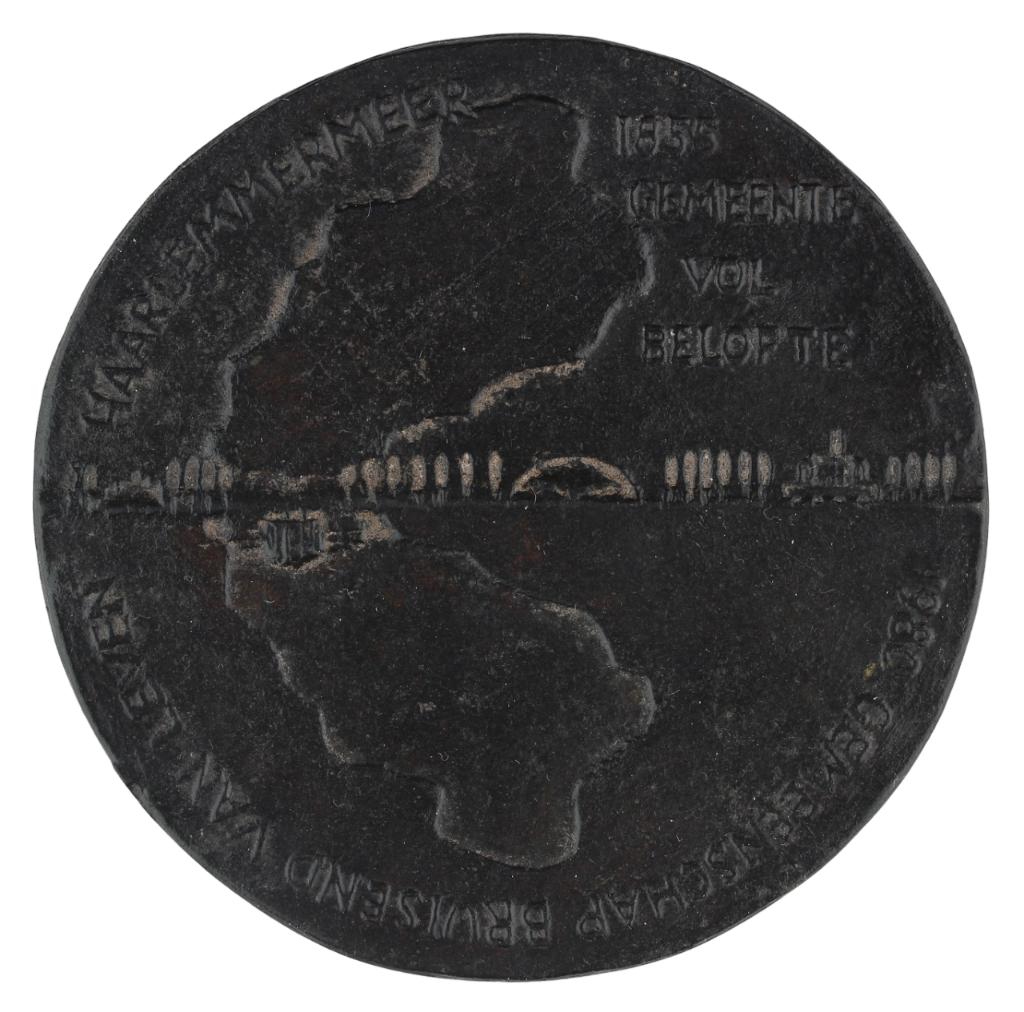 Guus Hellegers BRONS PENNING GEMEENTE HAARLEMMERMEER, Verzenden, Brons, Nederland