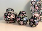 Chinese gemberpotten set Famille noir, Antiek en Kunst, Ophalen of Verzenden