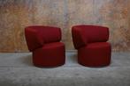 ZGANieuw 2 rode stoffen Rolf Benz 684 design draaifauteuils, Huis en Inrichting, Fauteuils, 75 tot 100 cm, Zo goed als nieuw, 75 tot 100 cm