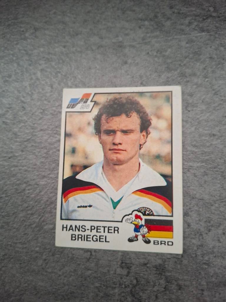 Panini sticker Euro 84 France. Hans-Peter Briegel Duitsland., Verzenden, Zo goed als nieuw, Sticker