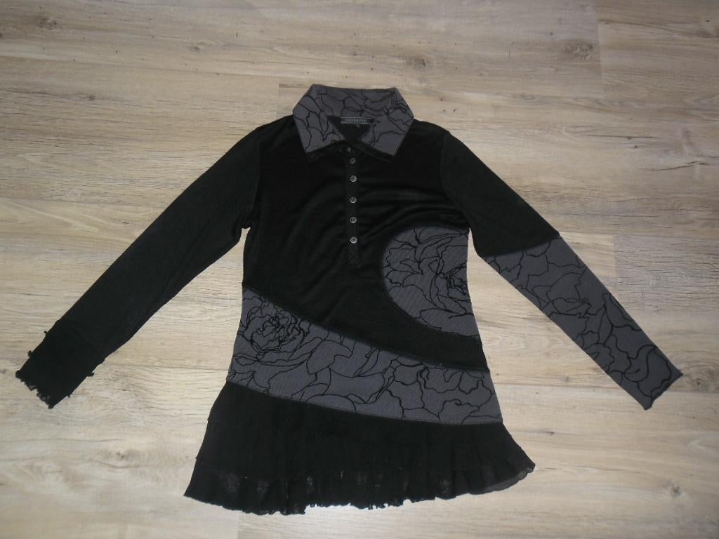 Sao Paulo Zwart/Grijs Jurkje/Shirt Maat 38 (NIEUW), Maat 38/40 (M), Zwart, Nieuw, Ophalen of Verzenden