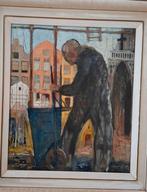 'Compositie' Johann van Dijk schilderij 1960, Ophalen of Verzenden