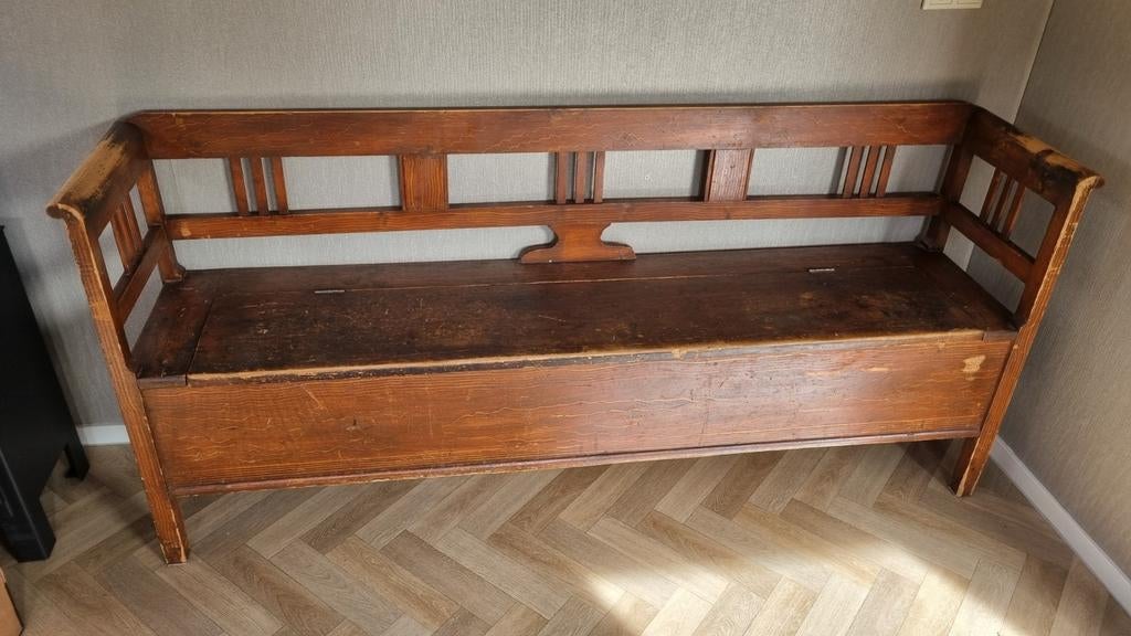 Mooie antieke kerkbank, Huis en Inrichting, Ophalen, Gebruikt, 75 tot 100 cm