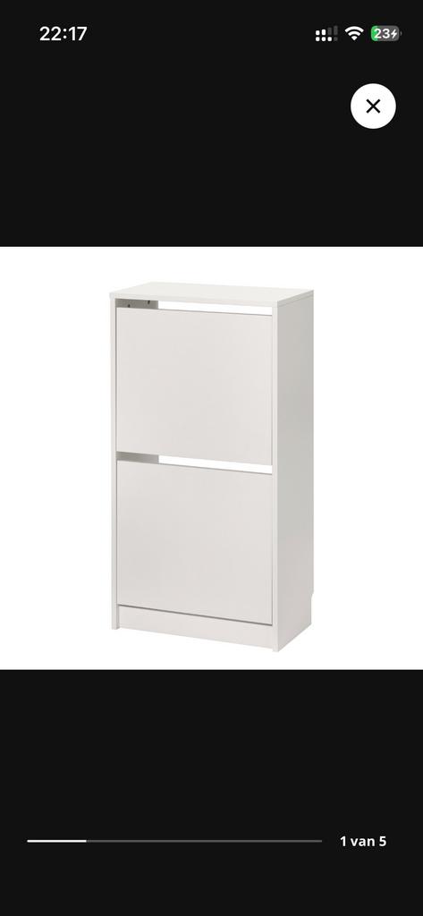 Ikea Bissa Schoenenkast Wit - 2 Lades, Ophalen, Gebruikt