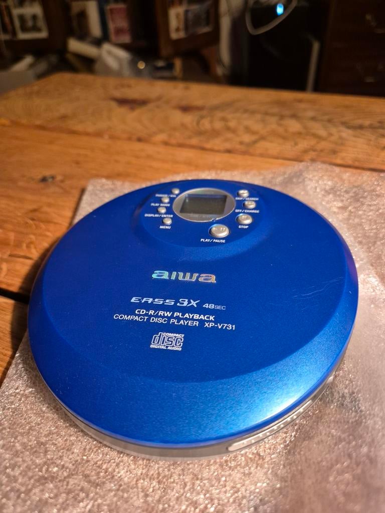 Aiwa XP-V731 Discman - Helder Blauw - Als Nieuw, Ophalen of Verzenden, Discman