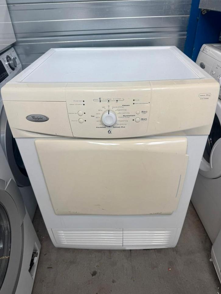 Whirlpool condensdroger schoon garantie bezorging, Witgoed en Apparatuur, Wasdrogers, Zo goed als nieuw, Condens, Voorlader, 6 tot 8 kg