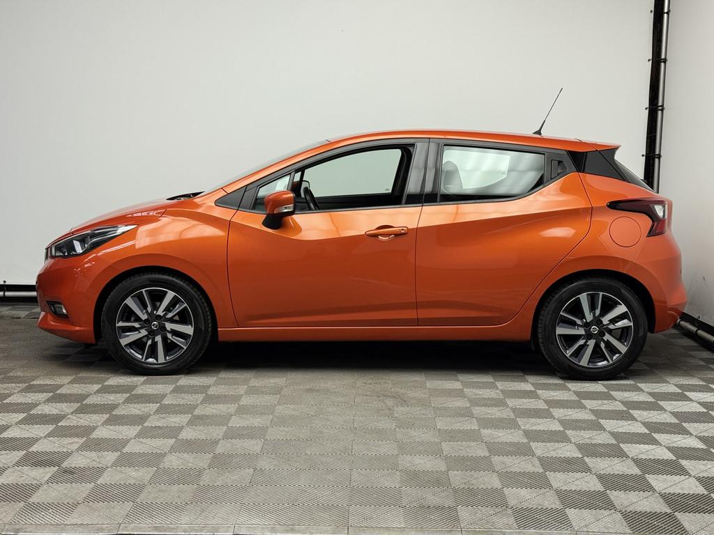 Nissan Micra 1.0L Acenta Zeer Compleet (bj 2017), Gebruikt, Overige kleuren, Met garantie (alle), Leder en Stof