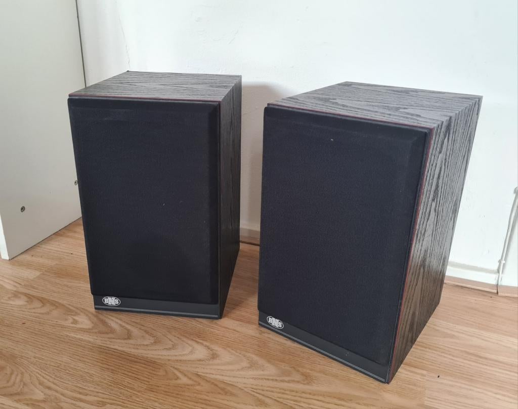 BNS E14 70 watt boekenplank luidsprekers / speakers - 80s, Audio, Tv en Foto, Luidsprekers, Gebruikt, 60 tot 120 watt, Front, Rear of Stereo speakers