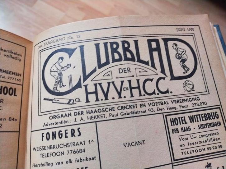 Bundeling Mededeelingenblad / Clubblad H.V.C.V. 1945-1950, Boeken, Geschiedenis | Stad en Regio, Gelezen, 20e eeuw of later, Ophalen of Verzenden