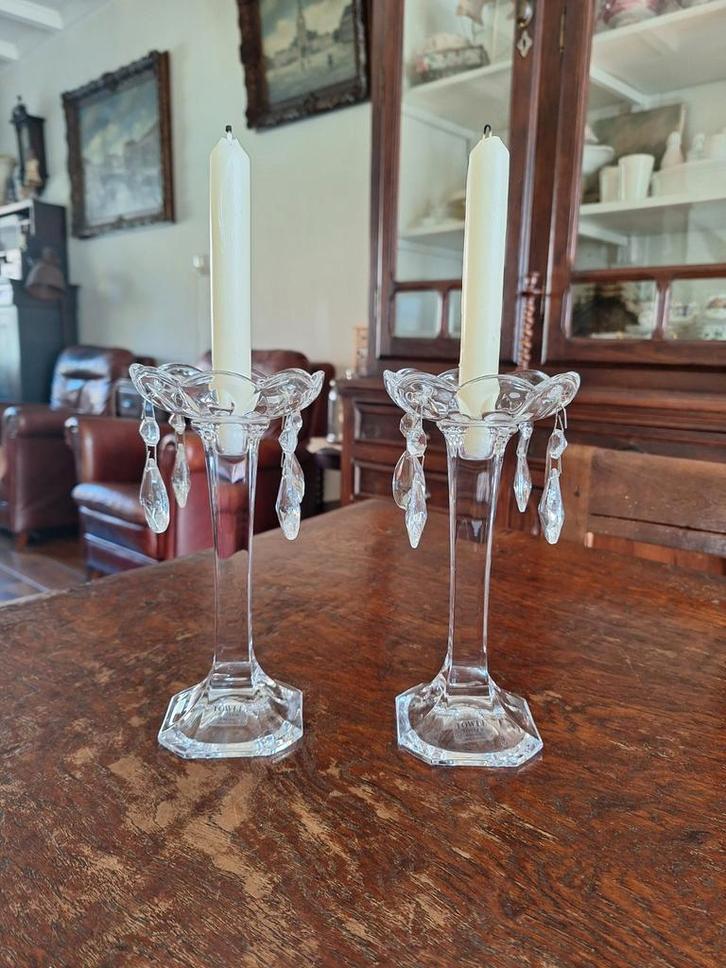 Set Towle Kristallen Kandelaars/Kaarsenhouders, Antiek en Kunst, Antiek | Glas en Kristal, Ophalen of Verzenden