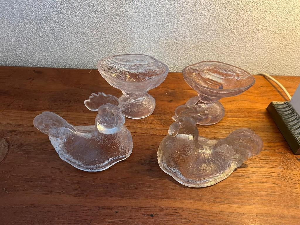 Glazen decoratie hanen, Antiek en Kunst, Ophalen of Verzenden