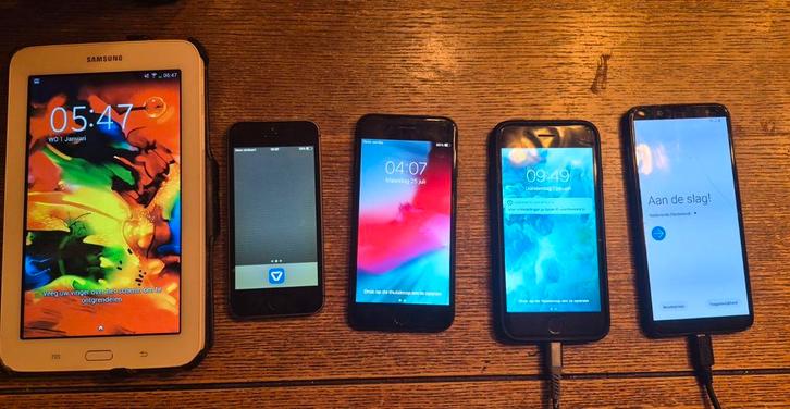 Samsung Galaxy Tab, A6 en 3x iPhone - Diverse modell, Telecommunicatie, Mobiele telefoons | Samsung, Gebruikt, Overige modellen