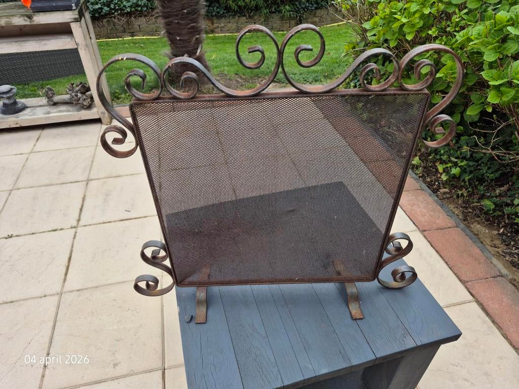 Metalen haardscherm met krullen, Ophalen of Verzenden