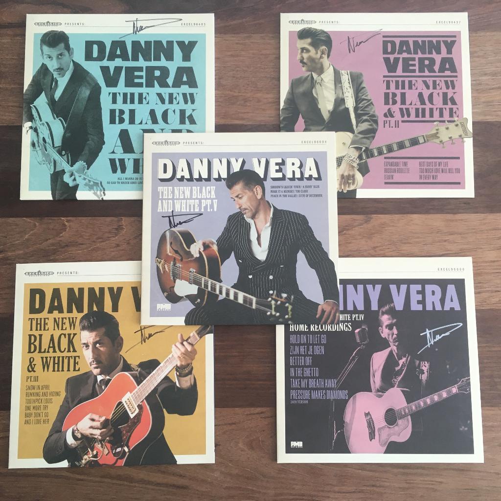 5x Vinyl 10" Danny Vera New Black & White 1,2,3,4&5 SIGNED, Ophalen of Verzenden, Nieuw in verpakking, 10 inch