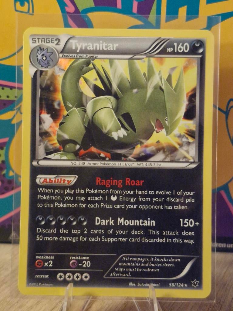 Tyranitar 56/124 Fates Collide 2016, Ophalen of Verzenden, Zo goed als nieuw, Losse kaart, Foil