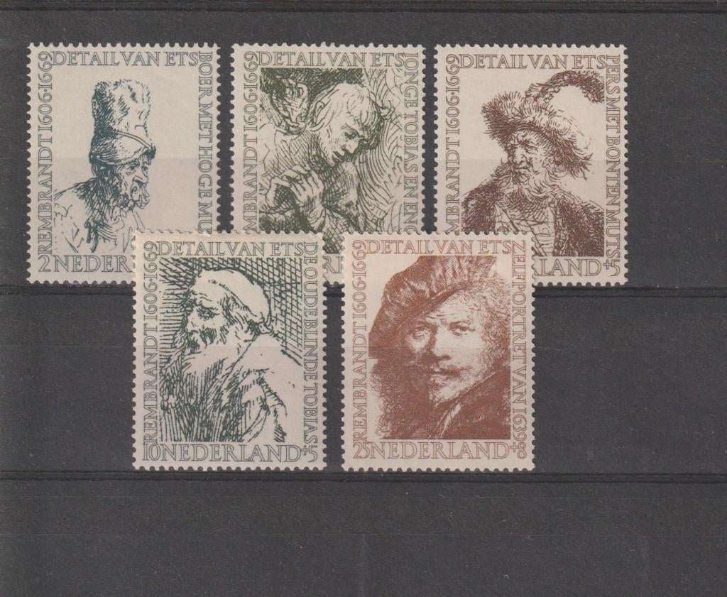 Nederland 1956, NVPH 671 t/m 675, Postfris., Postzegels en Munten, Verzenden, Na 1940, Postfris