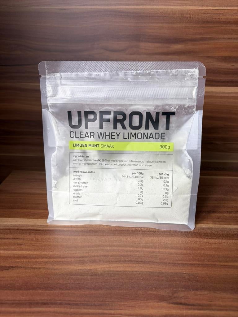 Upfront Clear Whey Limonade Limoen Munt (zak 300 gram), Ophalen of Verzenden, Nieuw, Poeder of Drank