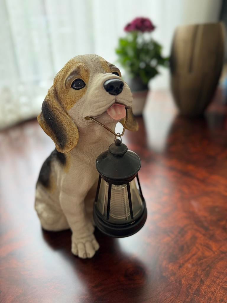 Beeldje met lamp, Verzamelen, Beelden en Beeldjes, Ophalen of Verzenden, Zo goed als nieuw, Mens