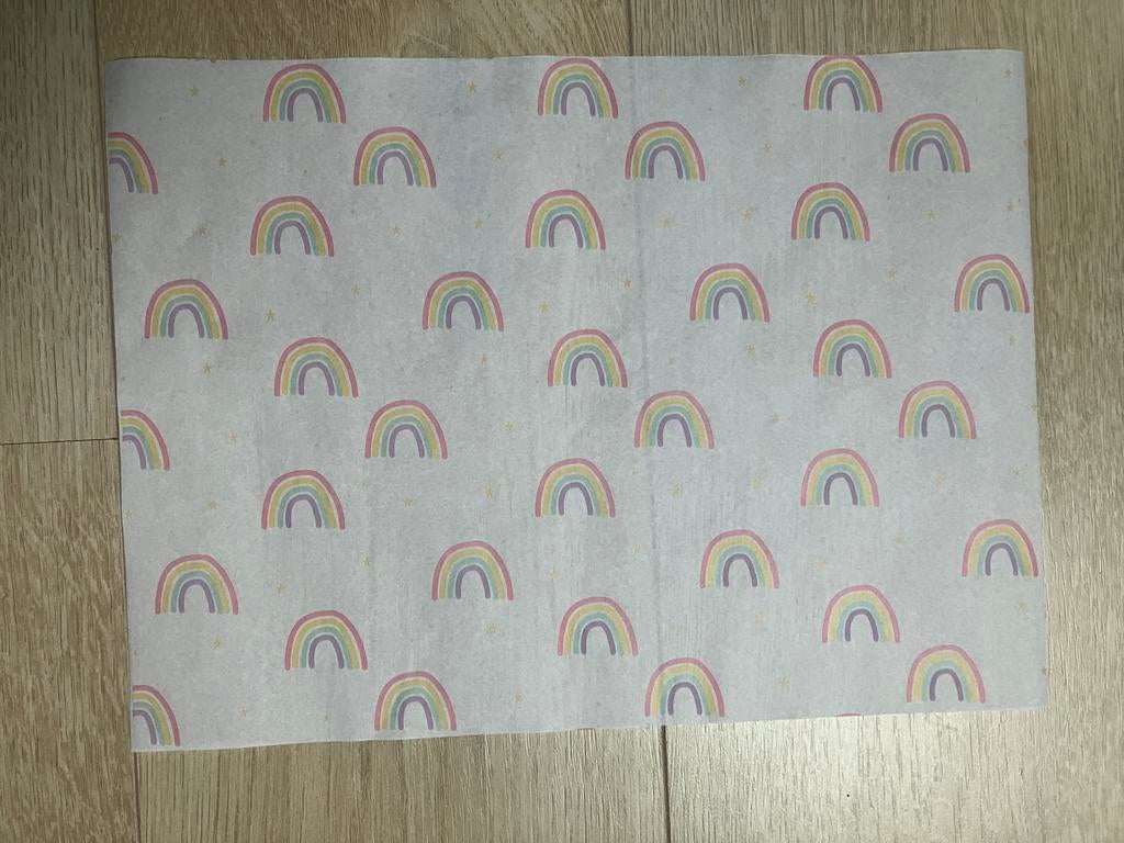 10 vellen vloeipapier regenboogjes, Ophalen of Verzenden, Nieuw