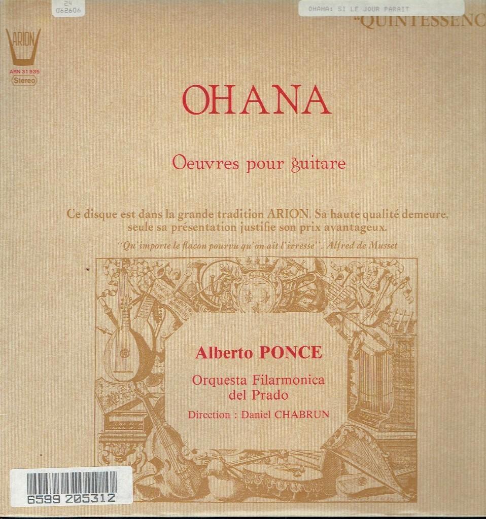 Ohana– Oeuvres Pour Guitare, Cd's en Dvd's, Vinyl | Klassiek, Kamermuziek, Verzenden, Zo goed als nieuw, 12 inch