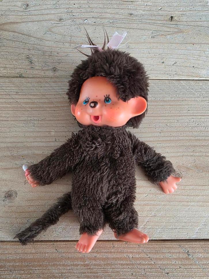 Vintage Monchhichi pop - Bruin - Jaar 1974, Verzamelen, Speelgoed, Gebruikt, Ophalen of Verzenden