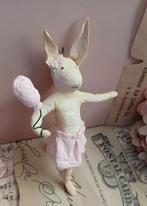 Prachtig brocante wattenpopje Ballerina konijn ballon Pasen, Diversen, Ophalen of Verzenden