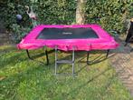 Salta roze trampoline rechthoek 214 x 153 cm + net, Ophalen, Gebruikt