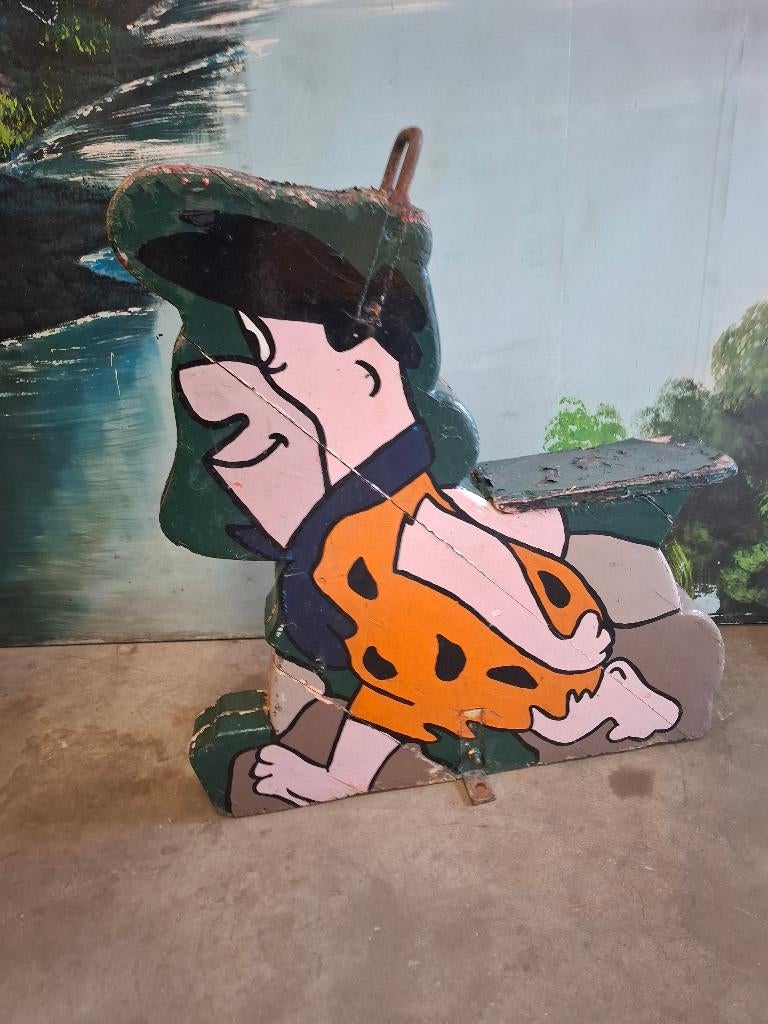 Fred Flintstone blokvee disney draaimolen kermis, Antiek en Kunst, Ophalen