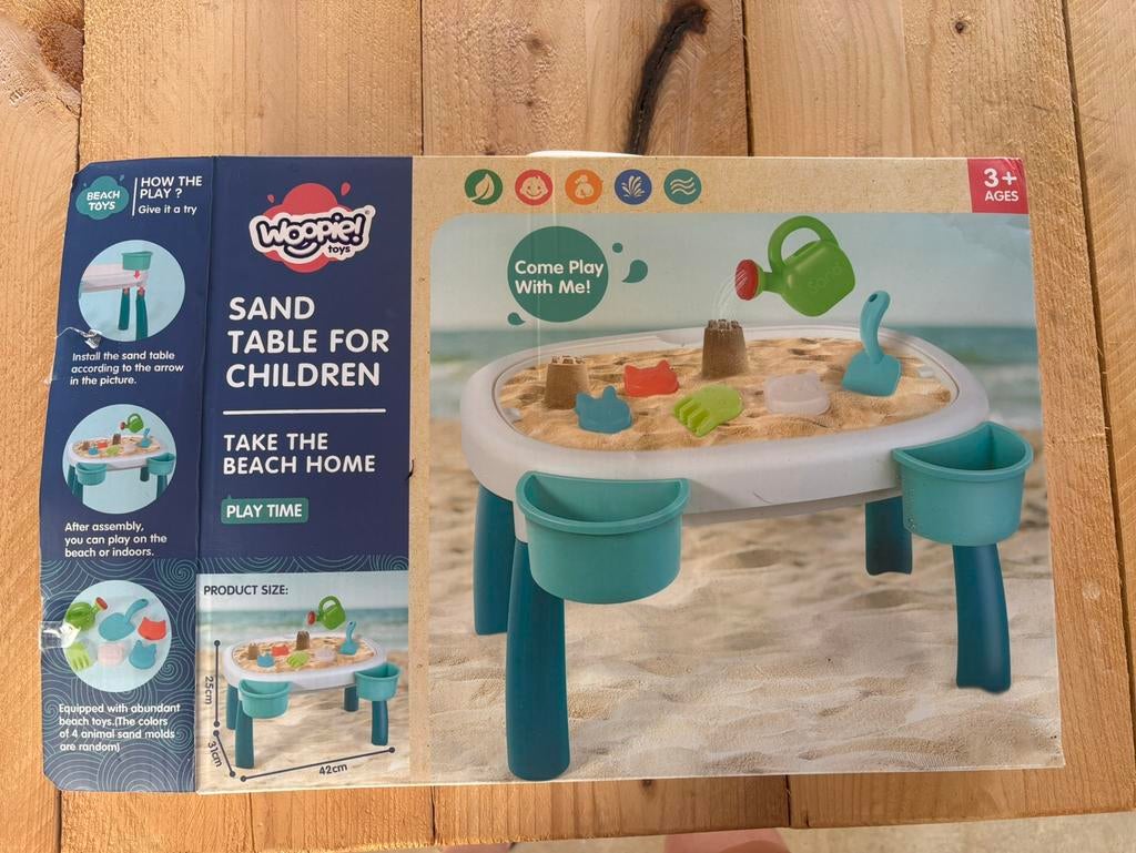 Zand/water tafel met doos. Nieuw., Ophalen of Verzenden, Zo goed als nieuw