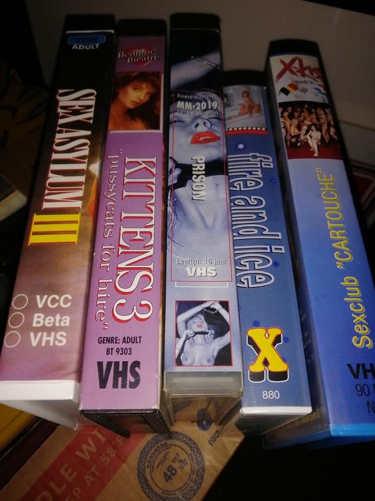 5 Adult ex-rental VHS films, Cd's en Dvd's, VHS | Film, Vanaf 16 jaar, Ophalen of Verzenden, Gebruikt, Horror
