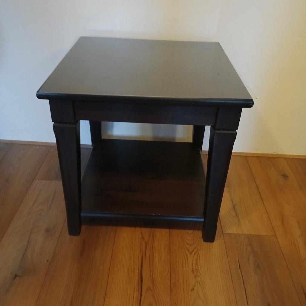 Mooi donker bruin tafeltje, Gebruikt, Vierkant, 55 tot 75 cm, Hout