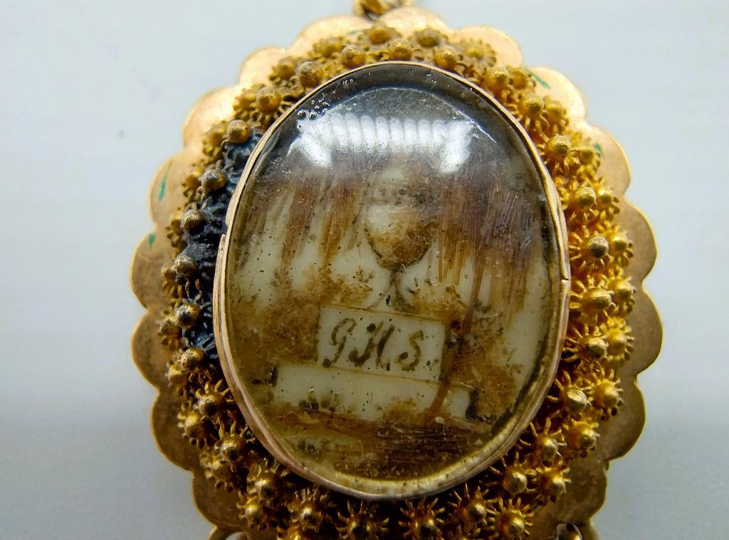 Gouden rouwsieraad, 19e eeuws, hanger, Verzenden, Goud