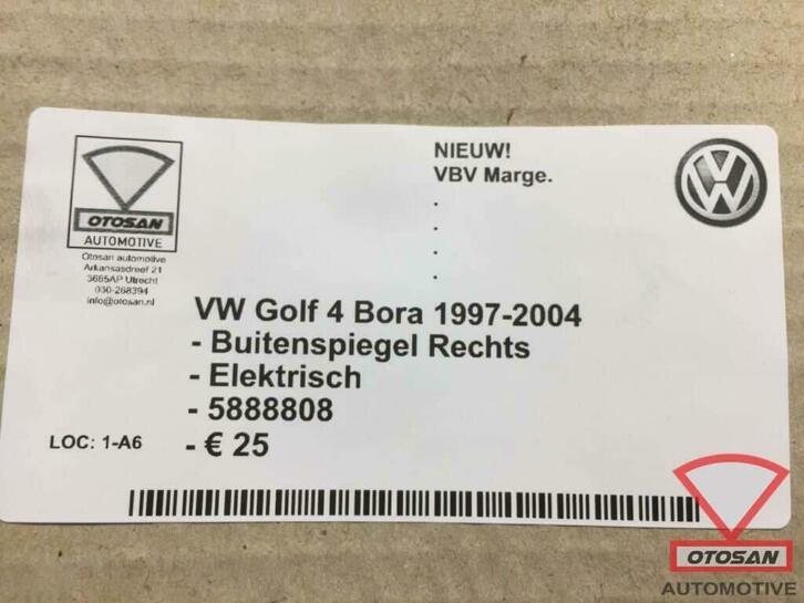 vw golf 4 bora buitenspiegel spiegel rechts elekt. nieuw! 58, Auto-onderdelen, Volkswagen, Volkswagen AG, Nieuw, Berliner Ring 2
38440  Wolfsburg, DE