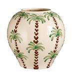 Nieuwe Paradiso vaas met palmbomen - h28xd28cm, Ophalen, Wit, Aardewerk of Porselein, Nieuw