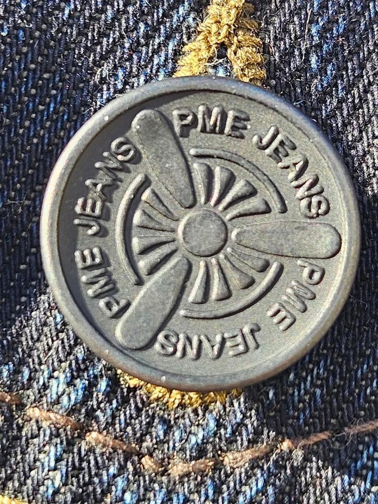 Pme Legend spijkerjas / denim jeans jack met badges (L) zgn, Kleding | Heren, Jassen | Zomer, Maat 52/54 (L), Blauw, ., Ophalen of Verzenden