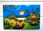 Vietnamese lakschilderij (Tranh Sơn Mài), Minder dan 50 cm, Ophalen of Verzenden, Zo goed als nieuw, Schilderij