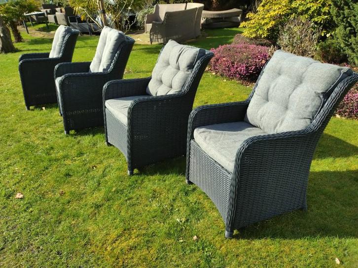 Set van 4 mooie tuinstoelen. 4 Seizoenen, Tuin en Terras, Tuinstoelen, Zo goed als nieuw, Aluminium, Ophalen