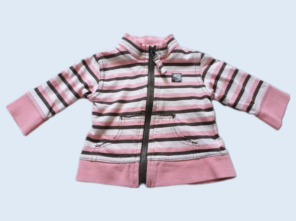 VILLA HAPP roze gestreept vestje maat 56 ~ TH2091, Kinderen en Baby's, Babykleding | Maat 56, Villa Happ, Ophalen of Verzenden