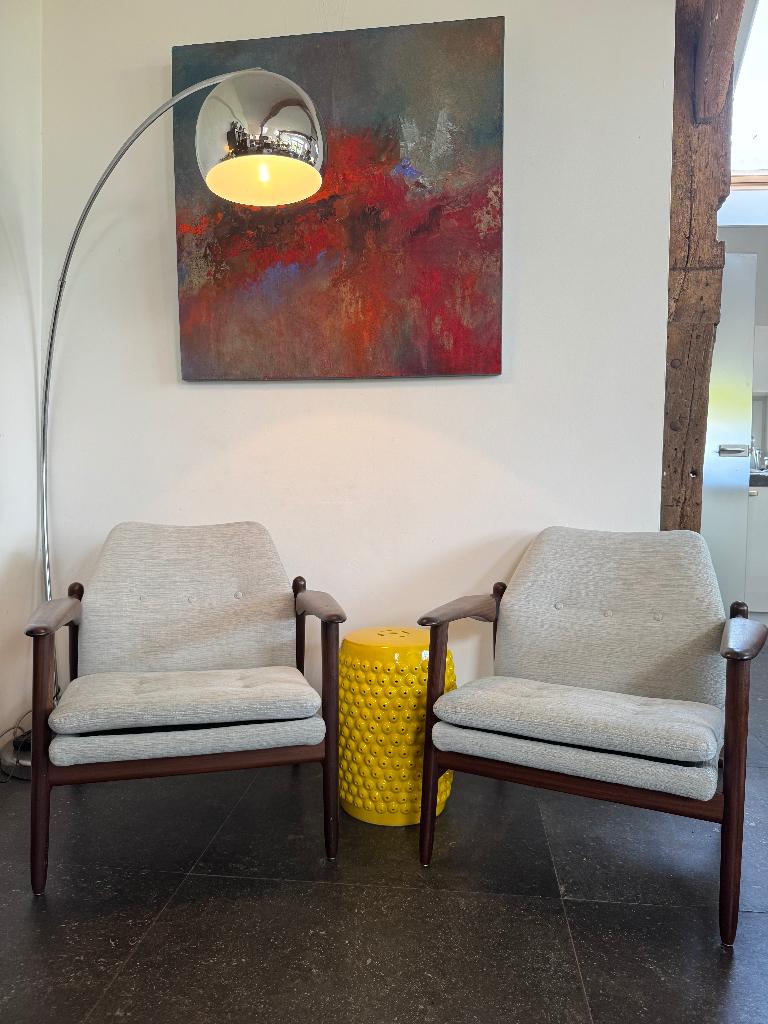 2 prachtige vintage Hulmefa Pro-pos fauteuils, Ophalen, Twee, Zo goed als nieuw, Grijs