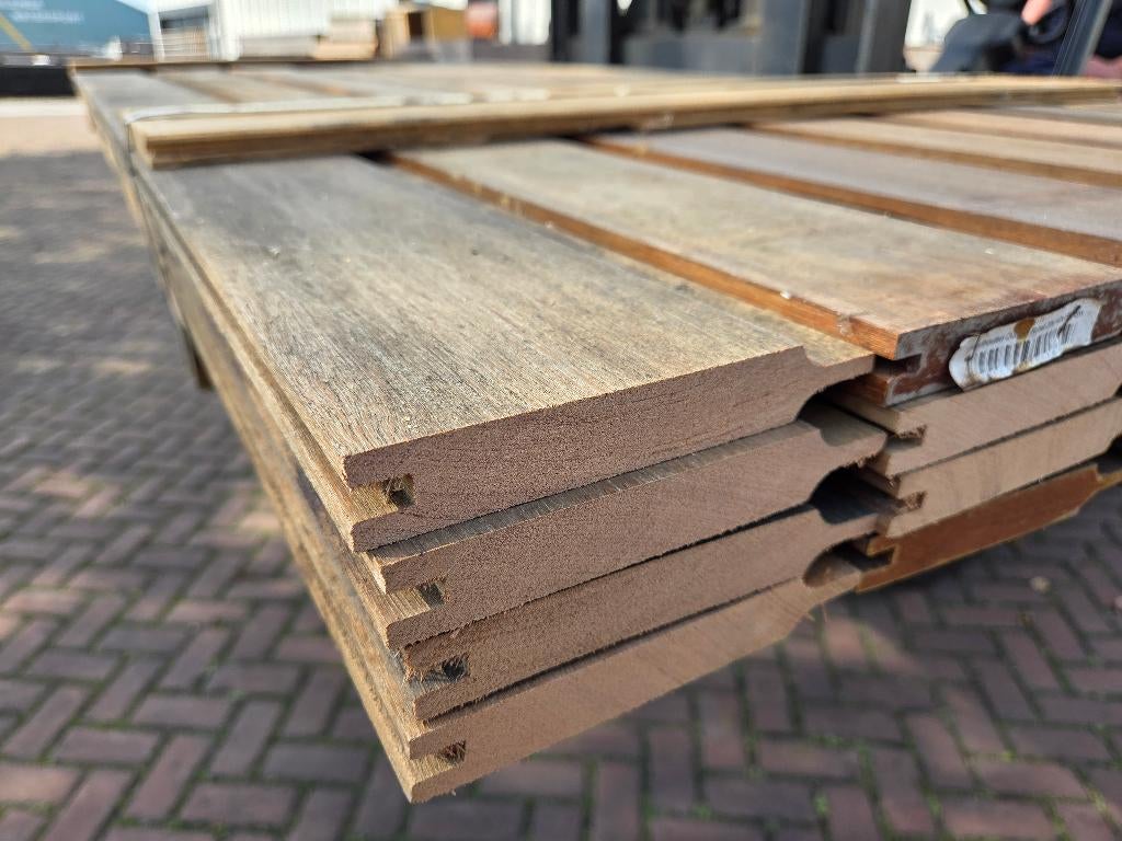 10 m2 dubbel rabat - Hardhout - nr: HP210, Tuin en Terras, Palen, Balken en Planken, Ophalen, Planken, Nieuw, Hardhout
