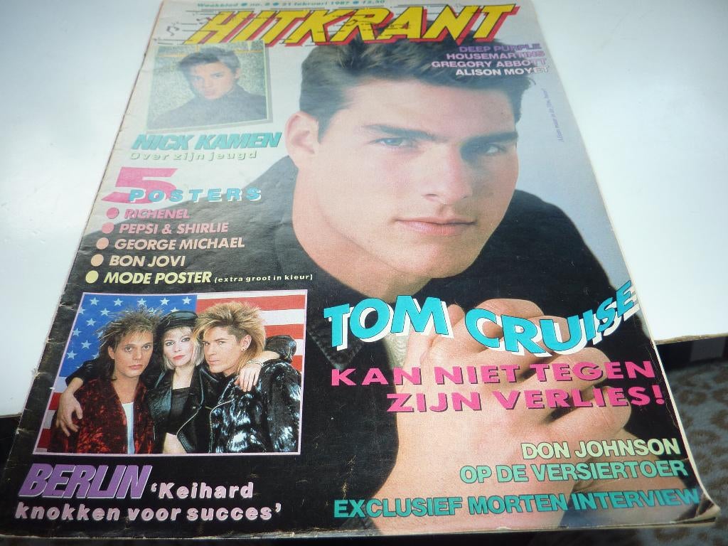 HITKRANT NR 8 1987-RICHENEL-MEL & KIM-DEEP PURPLE-TOM CRUISE, Verzenden, 1980 tot heden, Tijdschrift