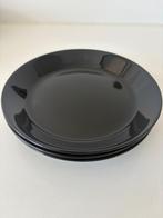 Iittala Teema zwart 3 bordjes 17 cm, Ophalen of Verzenden, Zo goed als nieuw, Bord(en), Effen