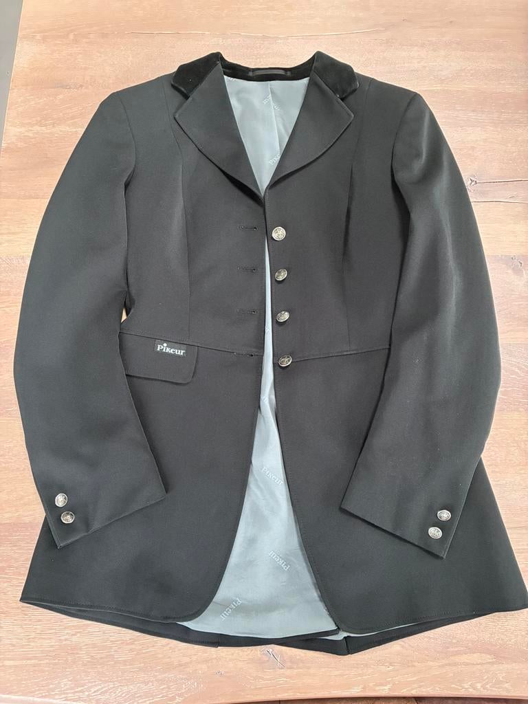 Wedstrijd jas pikeur maat 80 zwart, Dieren en Toebehoren, Paardrijkleding, Zo goed als nieuw, Dames, Bovenkleding, Dressuur, Ophalen of Verzenden